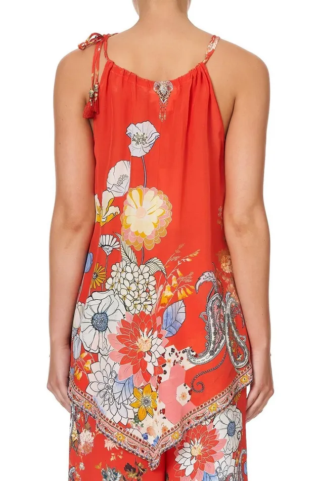 Women Tops Camilla Handkerchief Hem Tank Paisley In Patches