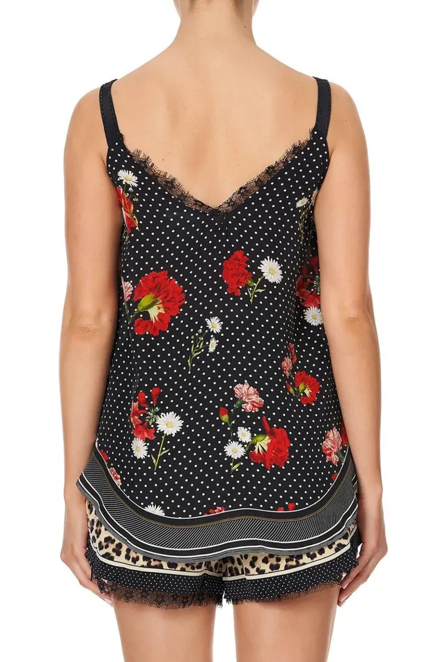 Women Tops Camilla Lace Up Eyelet Cami Coastal Parisienne