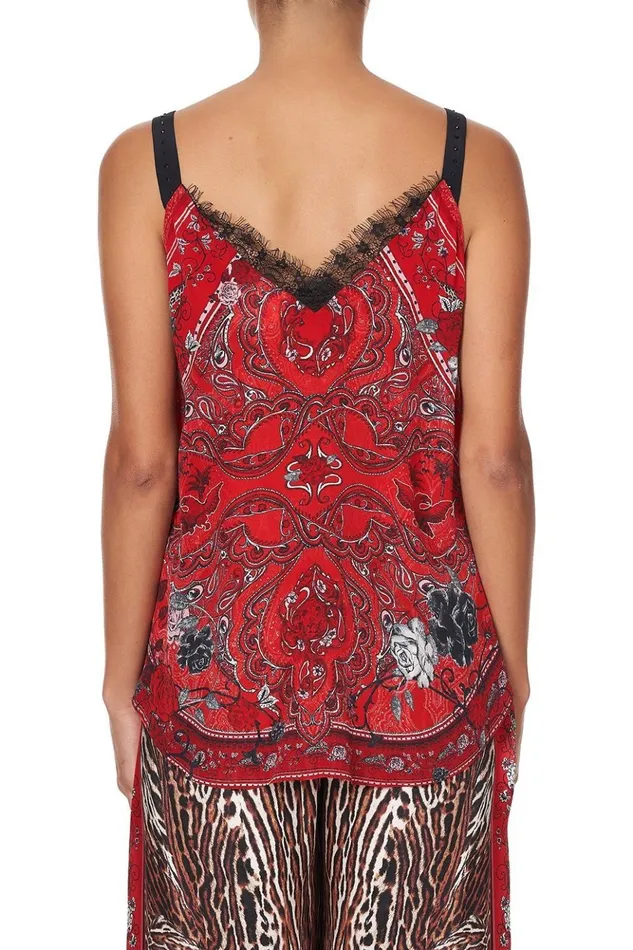 Women Tops Camilla Lace Up Eyelet Cami Pirate Punk