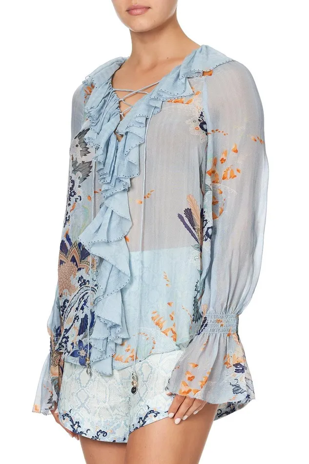 Women Tops Camilla Lace Up Ruffle Blouse Fraser Fantasia