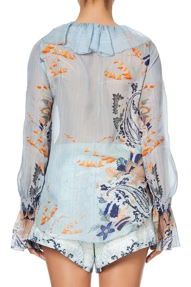 Women Tops Camilla Lace Up Ruffle Blouse Fraser Fantasia
