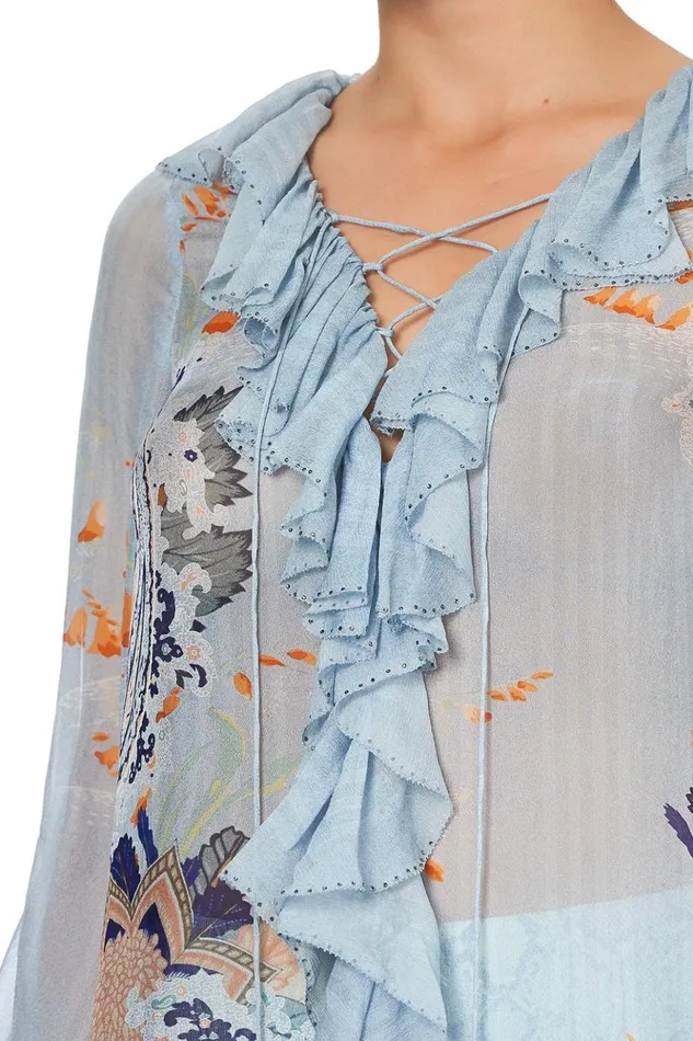 Women Tops Camilla Lace Up Ruffle Blouse Fraser Fantasia