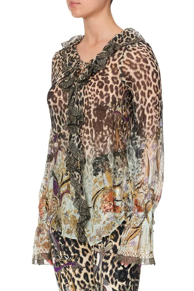 Women Tops Camilla Lace Up Ruffle Blouse Nomadic Nymph