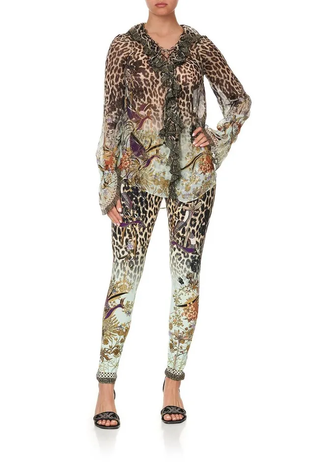 Women Tops Camilla Lace Up Ruffle Blouse Nomadic Nymph