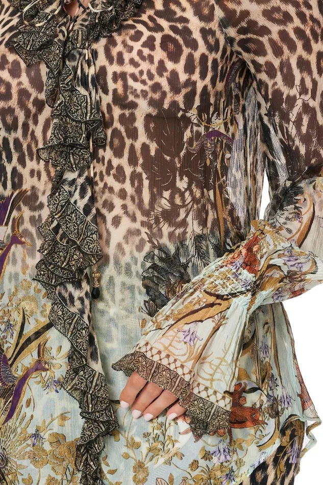 Women Tops Camilla Lace Up Ruffle Blouse Nomadic Nymph
