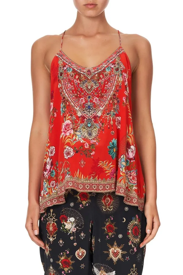 Women Tops Camilla T Back Shoestring Top Cameos Can Can