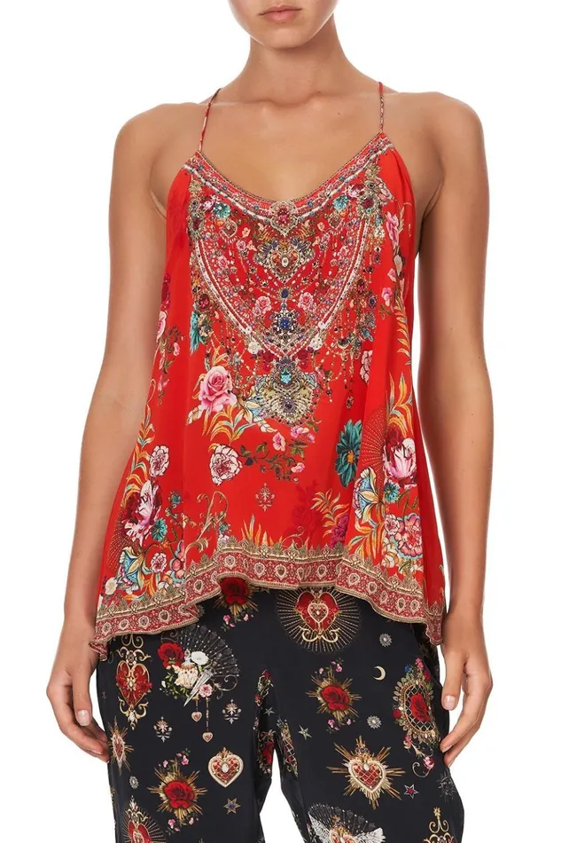 Women Tops Camilla T Back Shoestring Top Cameos Can Can