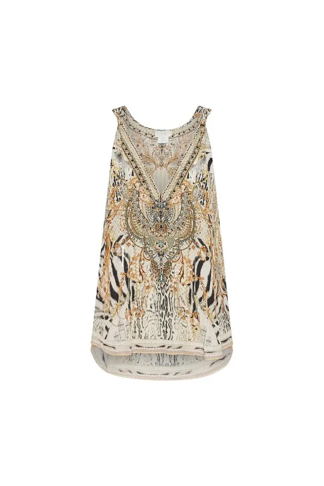 Women Tops Camilla Tank Top With Strap Bead Detail Gates Of Glory
