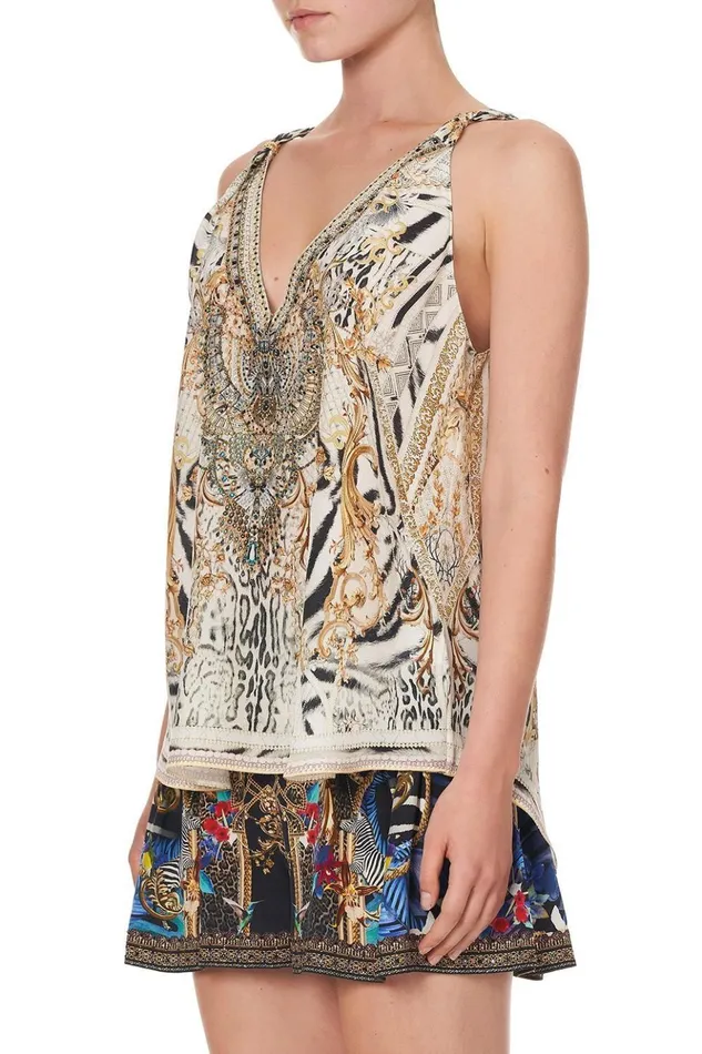 Women Tops Camilla Tank Top With Strap Bead Detail Gates Of Glory
