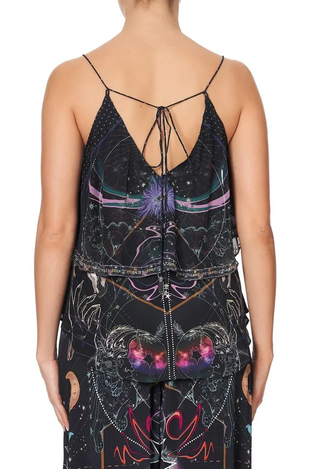Women Tops Camilla Top With Neckline Frill Midnight Moon House