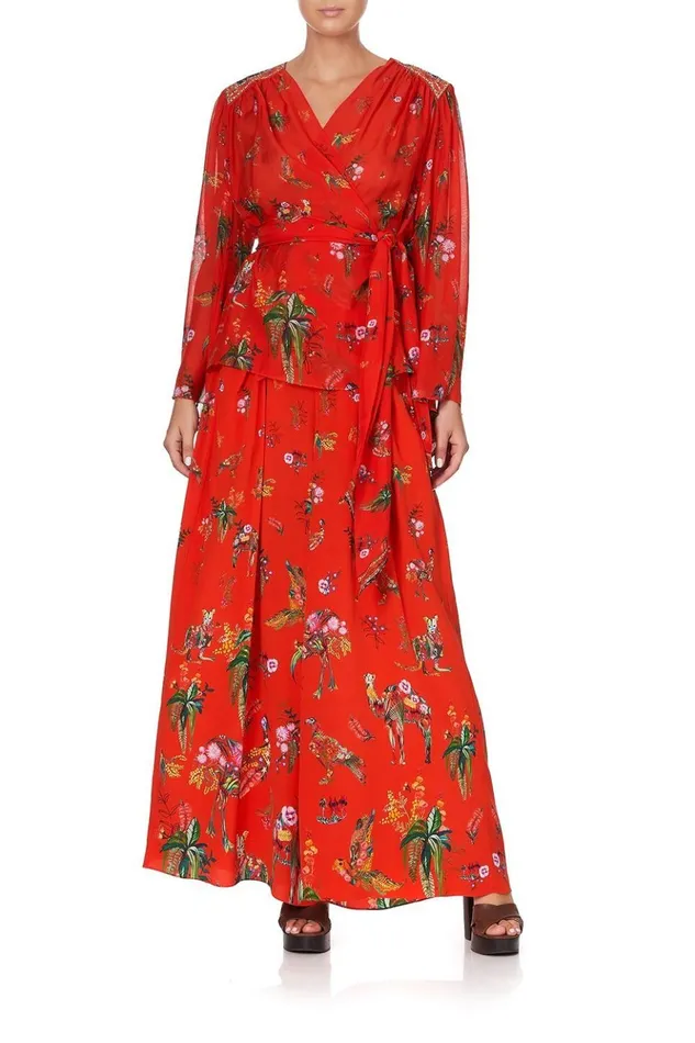 Women Tops Camilla Wrap Blouse With Yoke Cinema Paradiso