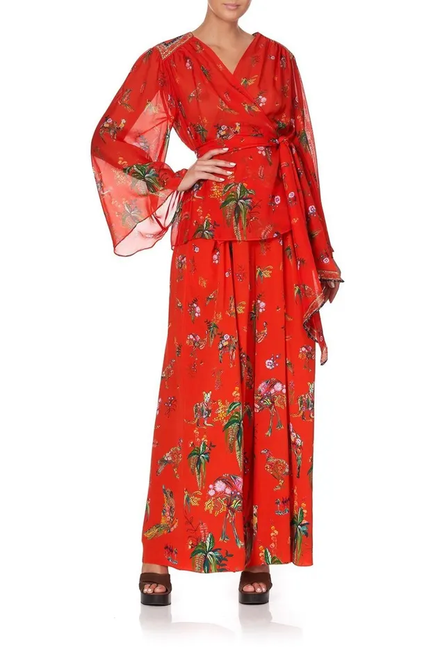 Women Tops Camilla Wrap Blouse With Yoke Cinema Paradiso