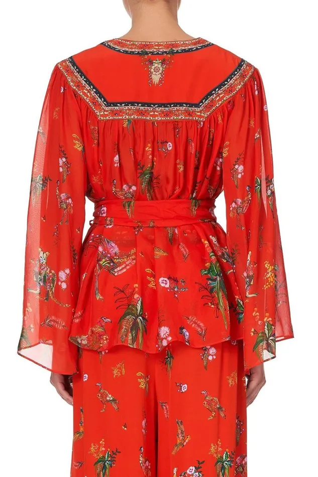 Women Tops Camilla Wrap Blouse With Yoke Cinema Paradiso