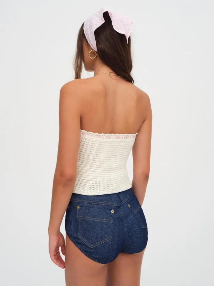 Women Tops For Love and Lemons Kelsey Crochet Top Beige Women Tops For Love and Lemons Kelsey Crochet Top Beige