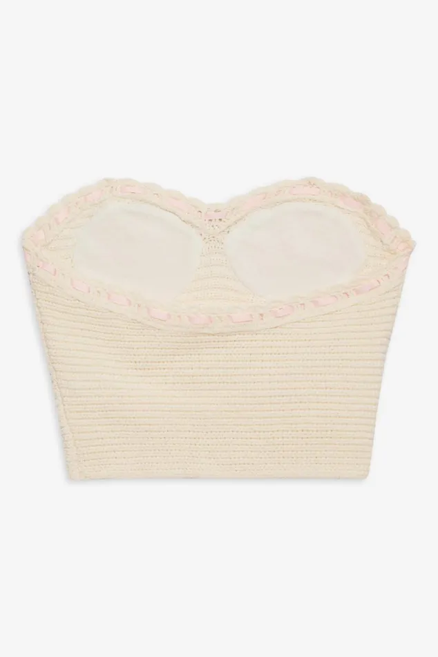 Women Tops For Love and Lemons Kelsey Crochet Top Beige Women Tops For Love and Lemons Kelsey Crochet Top Beige