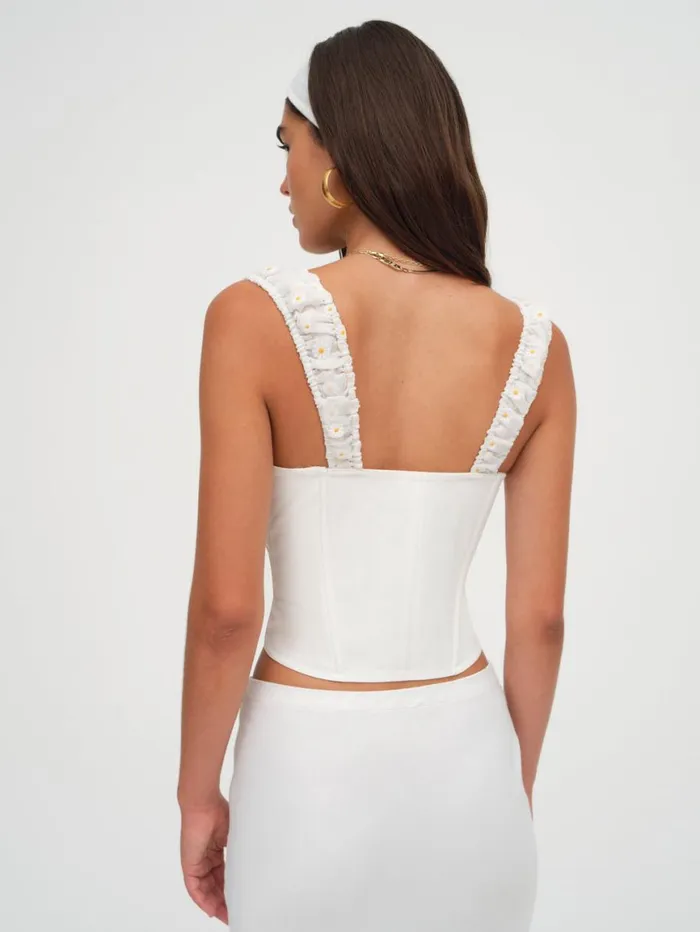 Women Tops For Love and Lemons Tilly Denim Corset Top White Women Tops For Love and Lemons Tilly Denim Corset Top White