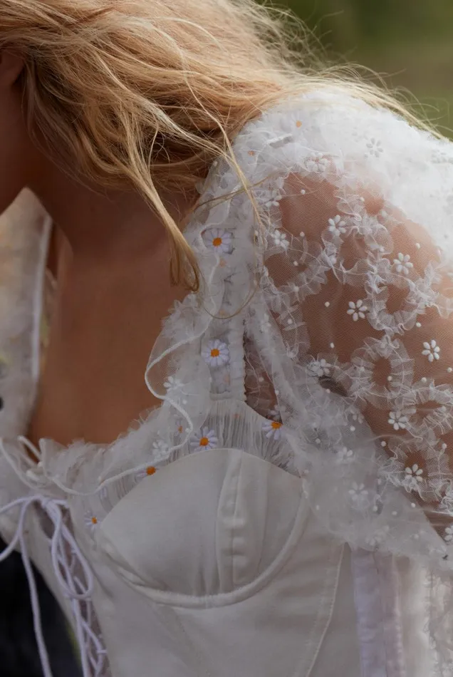 Women Tops For Love and Lemons Tilly Denim Corset Top White Women Tops For Love and Lemons Tilly Denim Corset Top White