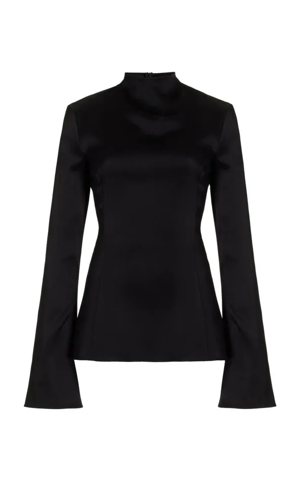 Women Tops Gabriela Hearst Delwyn Top In Black Silk Satin