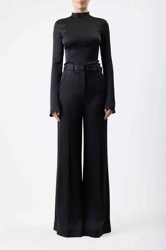 Women Tops Gabriela Hearst Delwyn Top In Black Silk Satin