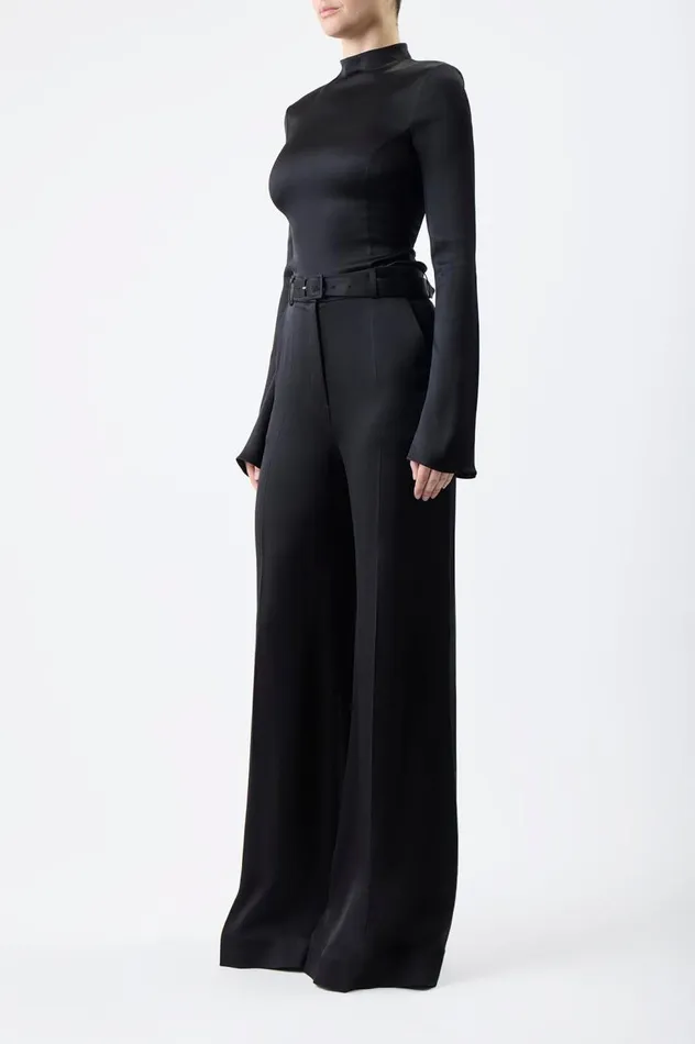 Women Tops Gabriela Hearst Delwyn Top In Black Silk Satin