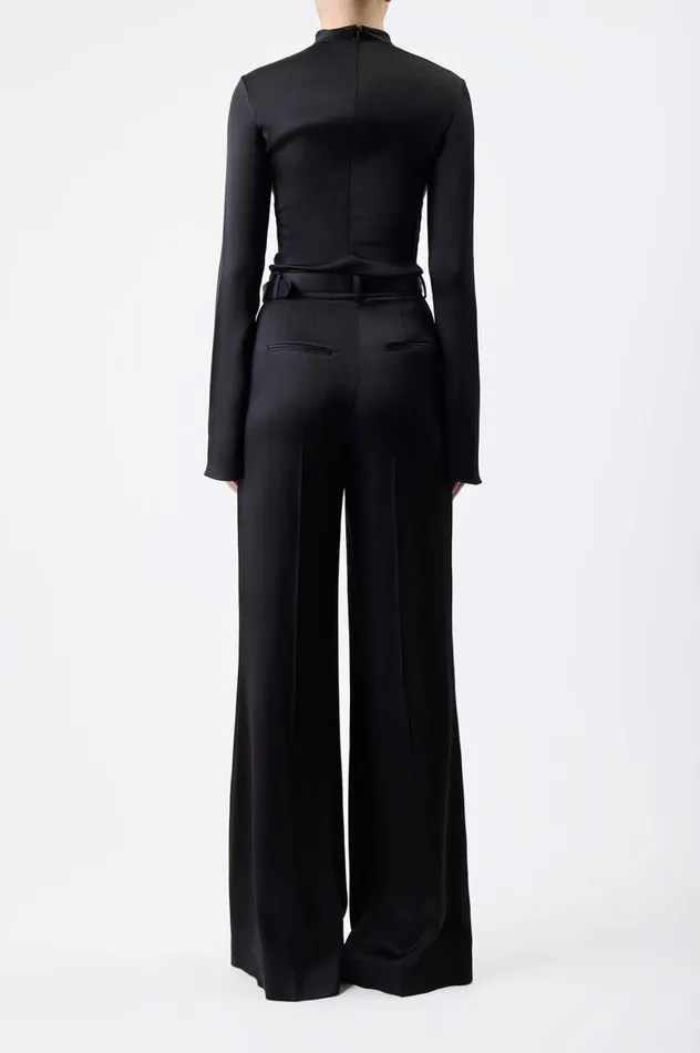 Women Tops Gabriela Hearst Delwyn Top In Black Silk Satin