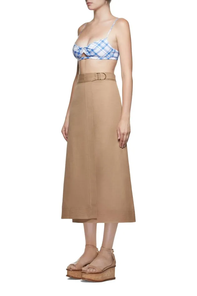 Women Tops Gabriela Hearst Gaia Bralette In Blue Check Upcycled Cotton
