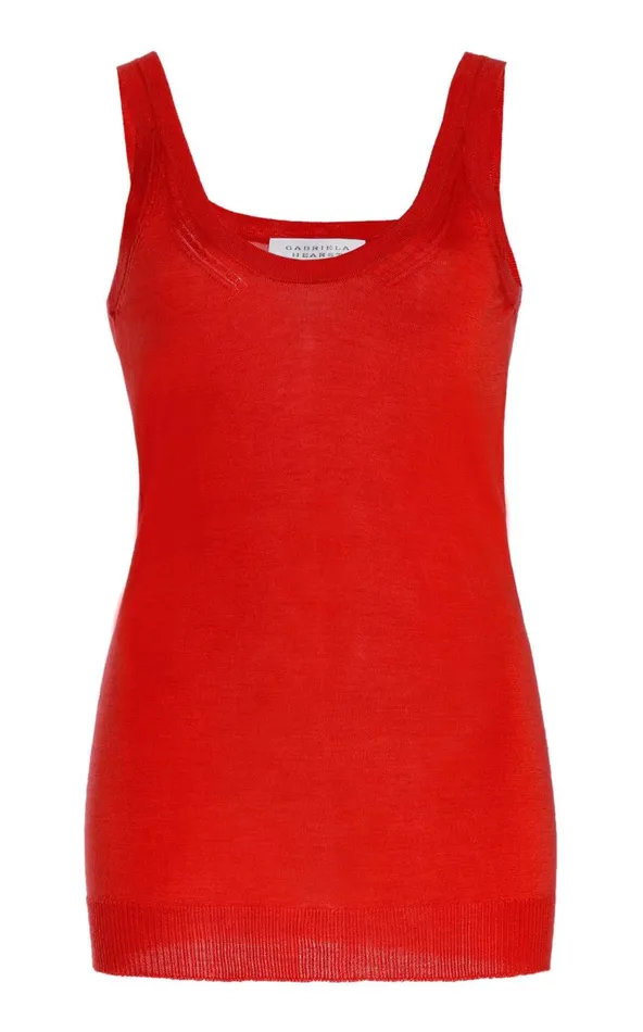 Women Tops Gabriela Hearst Toby Knit Tank Top In Red Topaz Cashmere Silk