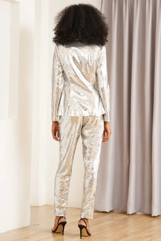Women Tops YUMI KIM NANCY SEQUINS JACKET Silver Sequins