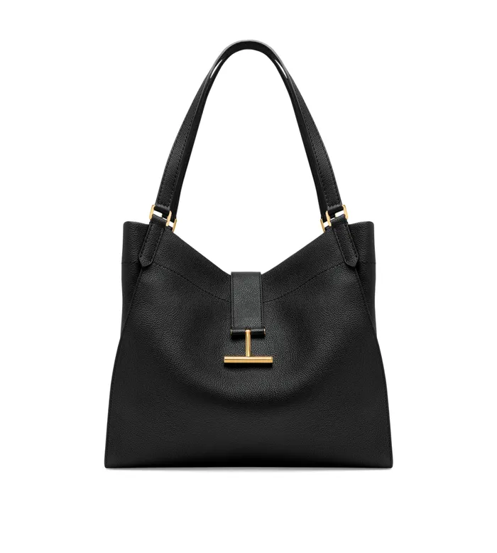 Women Totes Tom Ford Grain Leather Tara Large Tote Black Women Totes Tom Ford Grain Leather Tara Large Tote Black