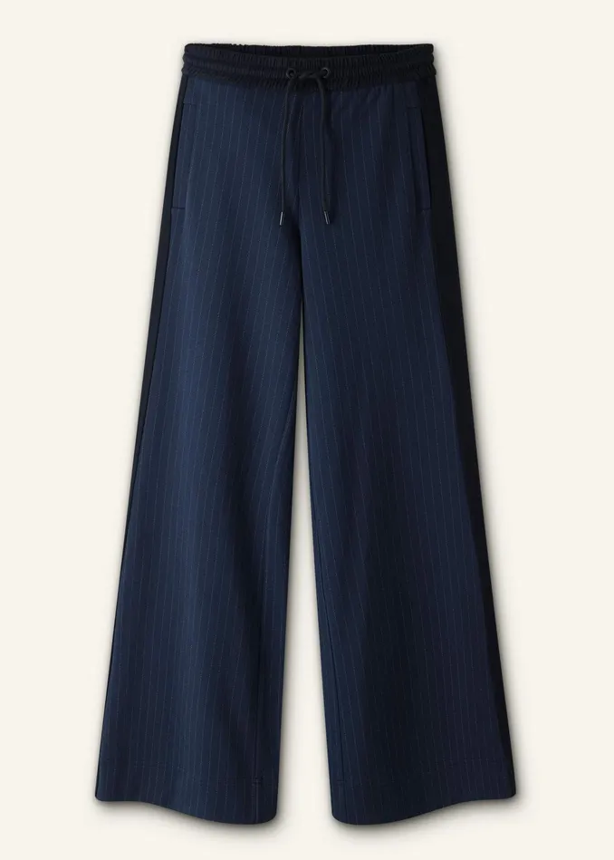 Women Travel Tailoring Pinstripe Pant Box Top Coord MEEM