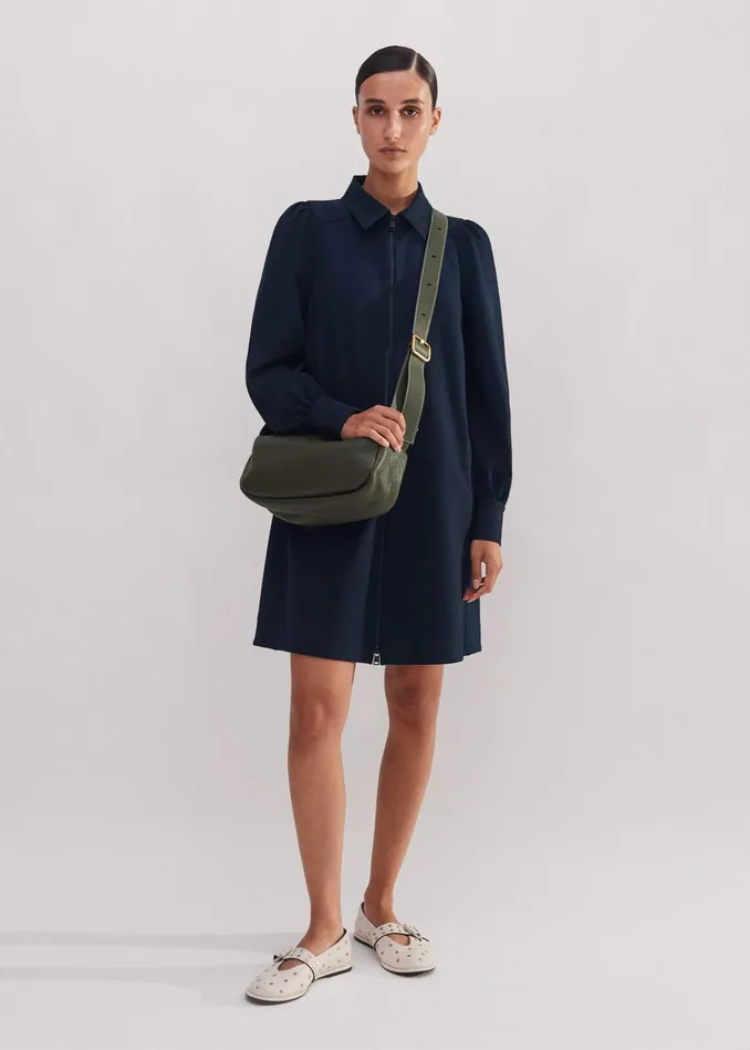 Women Travel Tailoring Shift Dress Navy MEEM