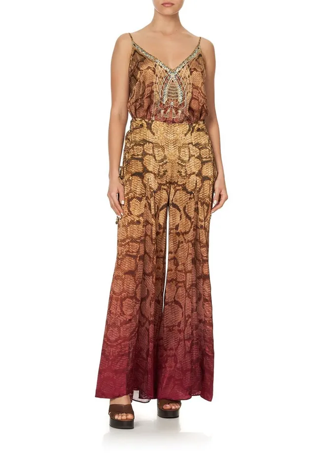 Women Trousers and Leggings Camilla Flares With Lace Up Side Coastal Treasure