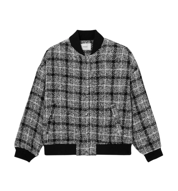 Women Tweed Bomber Jacket 8211 Multicolour Print Promod Jackets Women Tweed Bomber Jacket 8211 Multicolour Print Promod Jackets