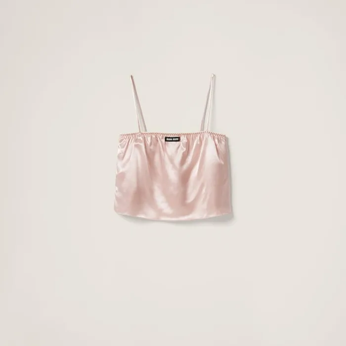 Women Underwear And Beachwear Miu Miu Satin Top Opal