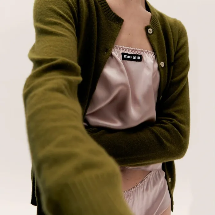 Women Underwear And Beachwear Miu Miu Satin Top Opal Women Underwear And Beachwear Miu Miu Satin Top Opal