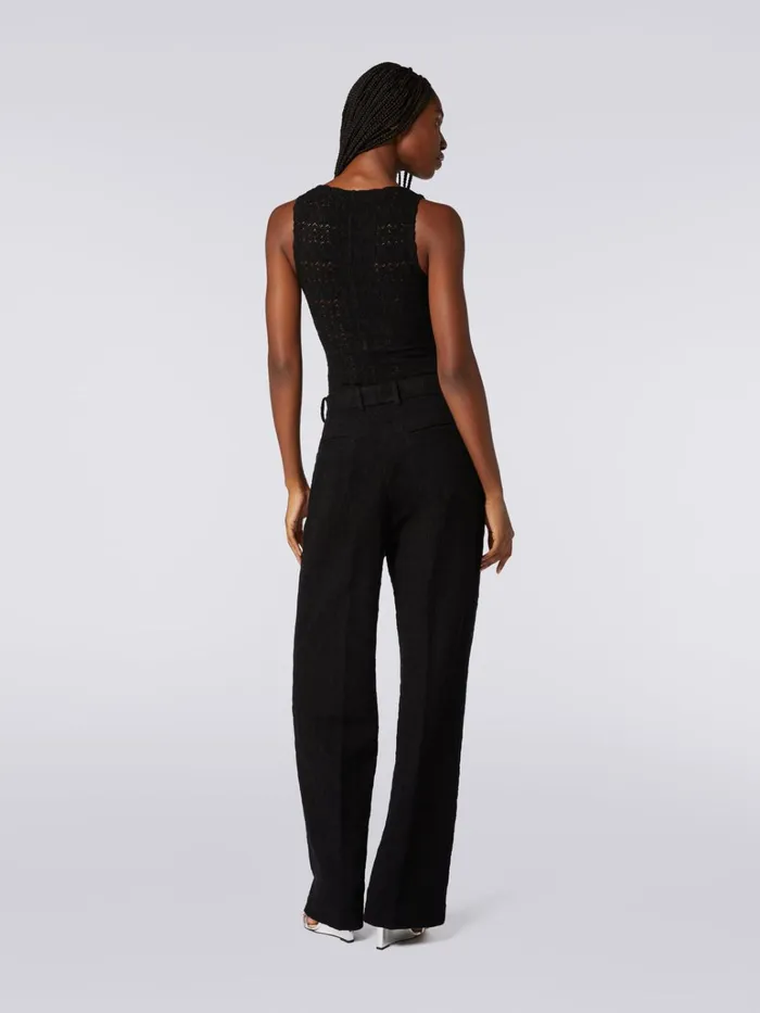 Women VNeck Bodysuit In Viscose Blend With Lace Effect Black Missoni Tshirts And Tops Women VNeck Bodysuit In Viscose Blend With Lace Effect Black Missoni Tshirts And Tops