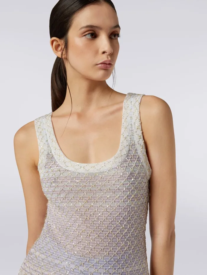 Women Viscose Blend Tank Top With Sequins Multicoloured Missoni Tshirts And Tops Women Viscose Blend Tank Top With Sequins Multicoloured Missoni Tshirts And Tops