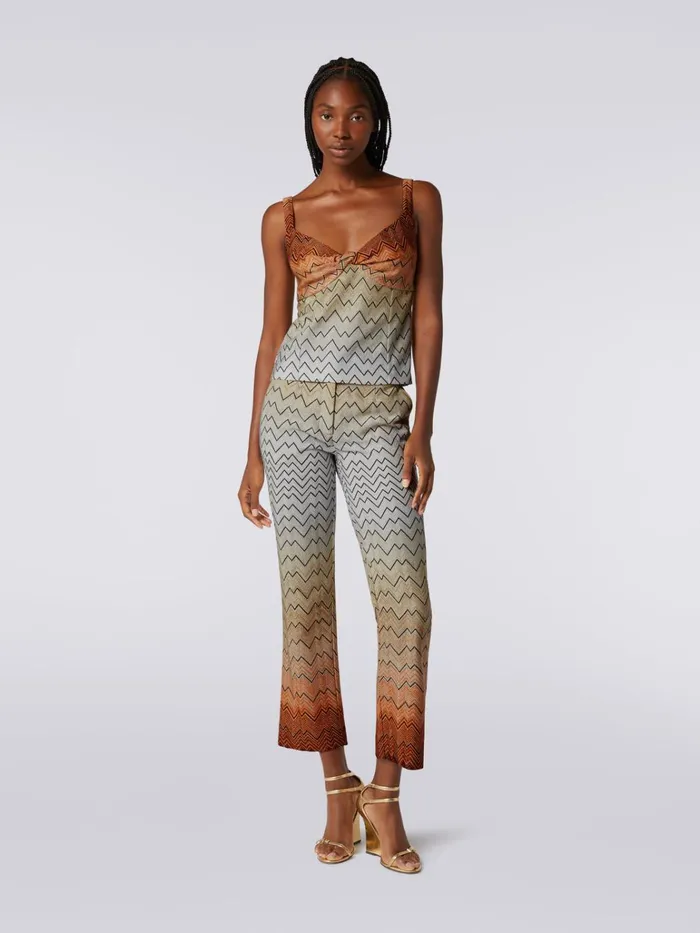 Women Viscose Blend Tank Top With Zigzag Pattern And Lurex White Missoni Tshirts And Tops Women Viscose Blend Tank Top With Zigzag Pattern And Lurex White Missoni Tshirts And Tops