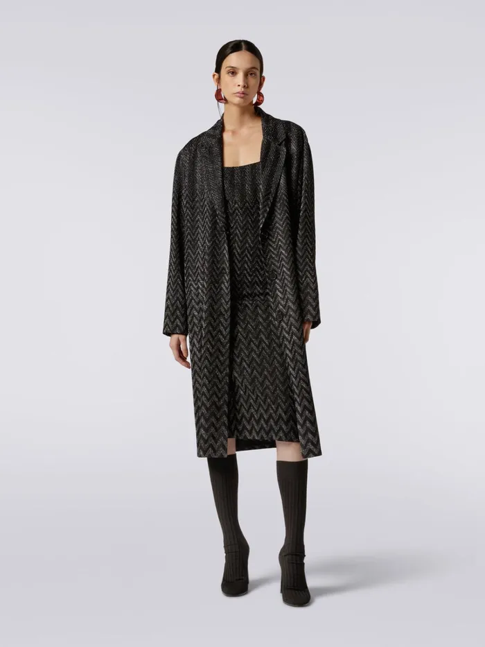 Women Viscose Chevron Coat With Lurex Black Missoni Coats and Jackets Women Viscose Chevron Coat With Lurex Black Missoni Coats and Jackets