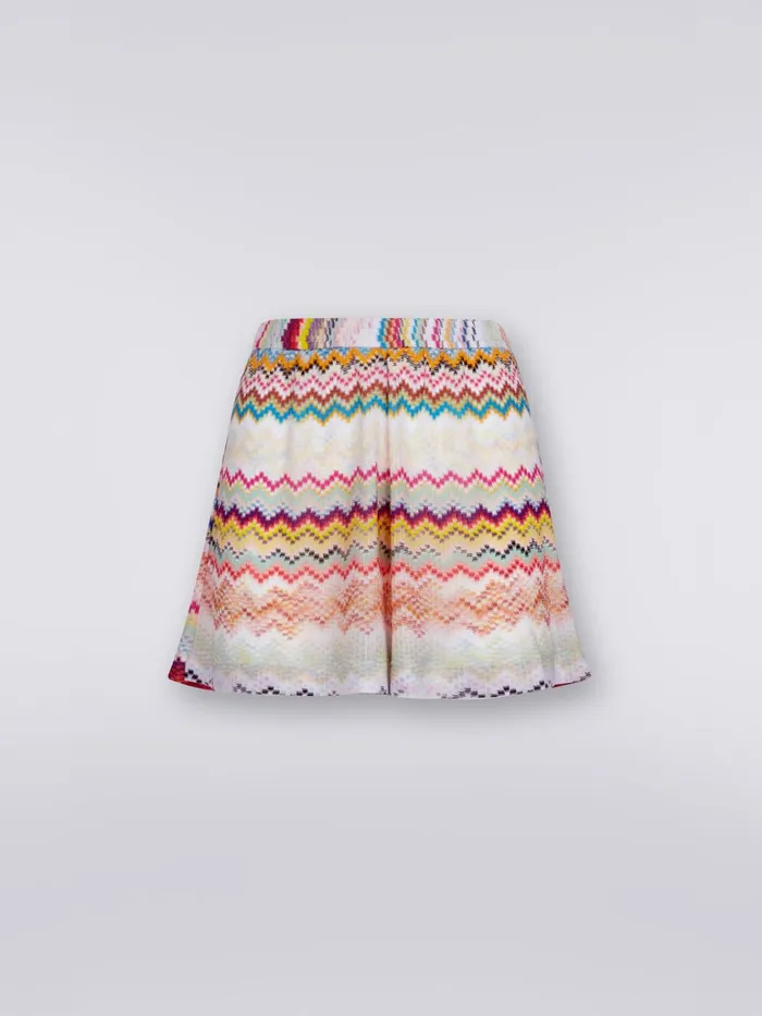 Women Viscose Cover Up Shorts With 3d Technique Multicoloured Missoni Beachwear