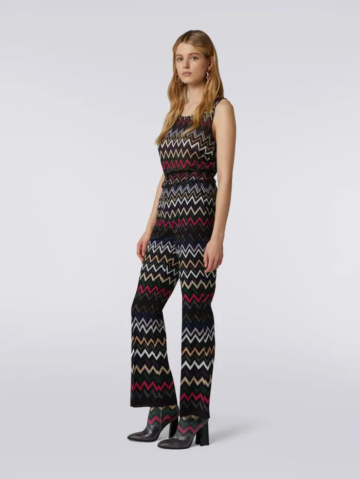 Women Viscose Trousers With Zigzag Pattern And Lurex Multicoloured Missoni Trousers Women Viscose Trousers With Zigzag Pattern And Lurex Multicoloured Missoni Trousers