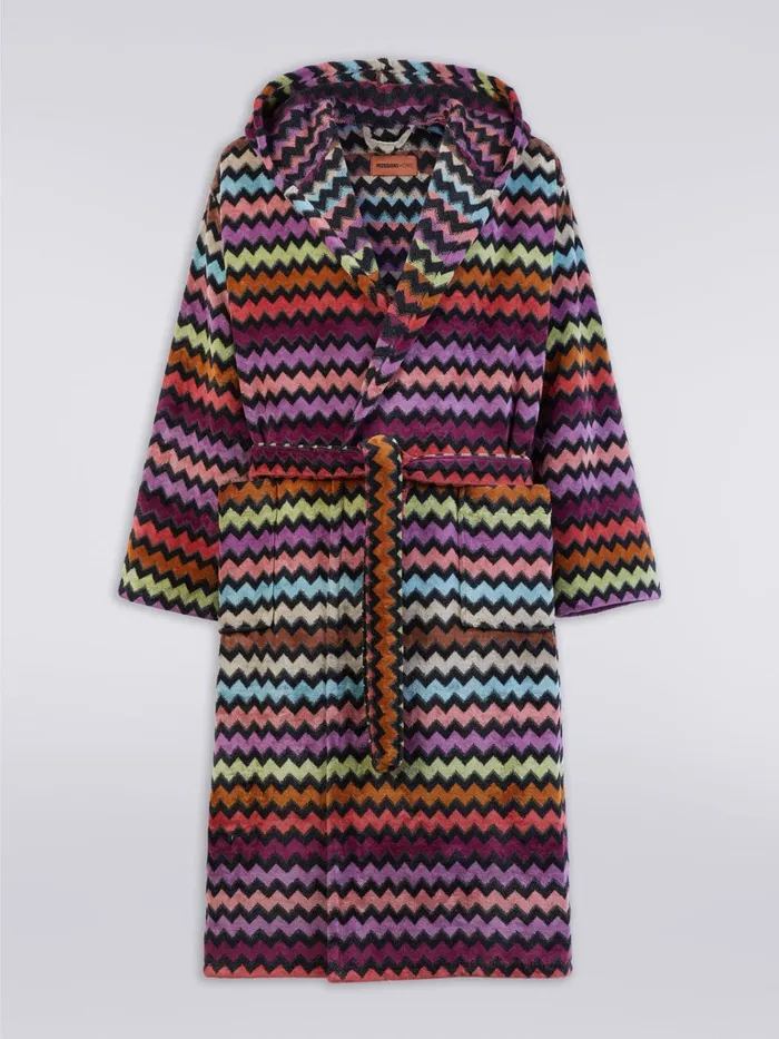 Women Warner Hooded Bathrobe Orange Missoni Bathrobes
