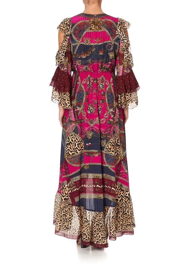 Women Wedding Guest Dresses Camilla Ruffle Sleeve Wrap Dress Dining Hall Darling