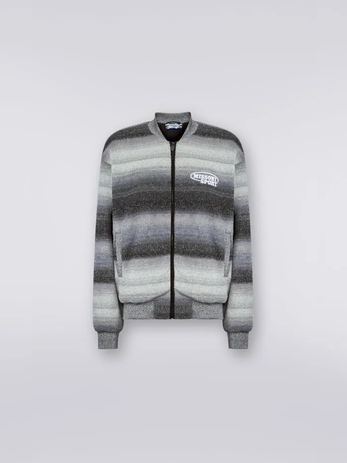 Women Wool And Cotton Blend Bomber Jacket With Lurex Multicoloured Missoni Sport