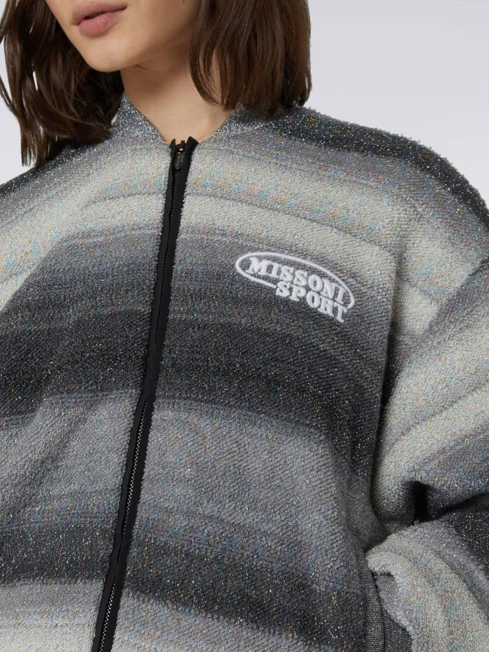Women Wool And Cotton Blend Bomber Jacket With Lurex Multicoloured Missoni Sport Women Wool And Cotton Blend Bomber Jacket With Lurex Multicoloured Missoni Sport