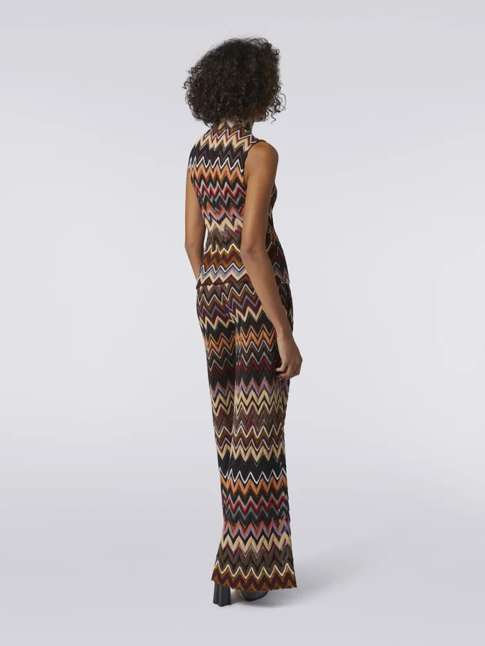 Women Wool And Viscose HighNeck Tank Top With Zigzag Weave Multicoloured Missoni Tshirts And Tops Women Wool And Viscose HighNeck Tank Top With Zigzag Weave Multicoloured Missoni Tshirts And Tops