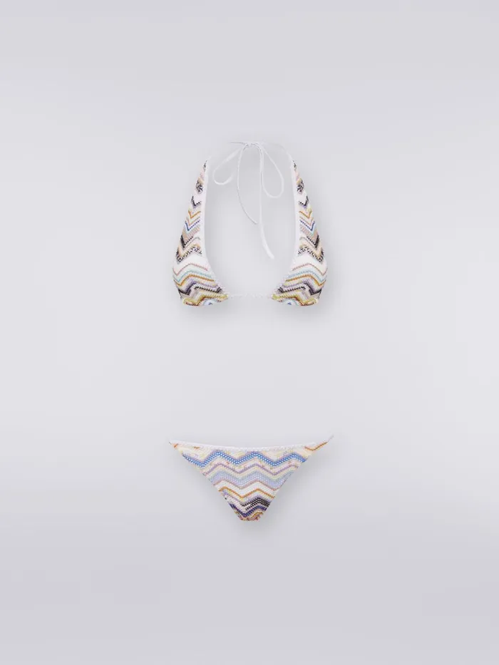 Women Zigzag Crochet Bikini With Lurex Multicoloured Missoni Swimsuits