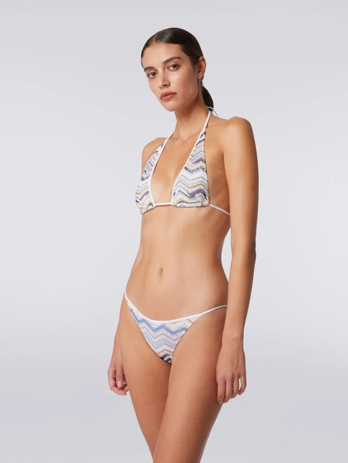 Women Zigzag Crochet Bikini With Lurex Multicoloured Missoni Swimsuits