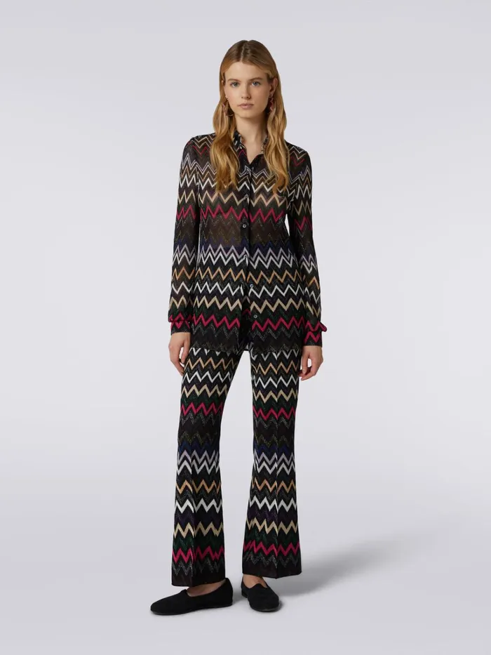 Women Zigzag Viscose Shirt With Lurex Multicoloured Missoni Blouses and Shirts Women Zigzag Viscose Shirt With Lurex Multicoloured Missoni Blouses and Shirts