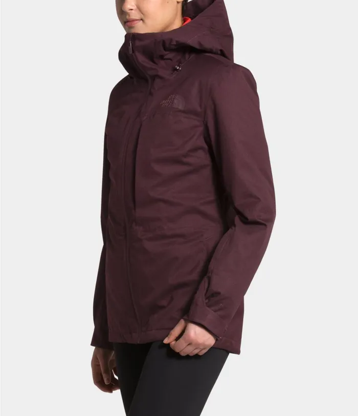 Womens The North Face 3In1 ThermoBall Eco Snow Triclimate Jacket Root Brown Heatherflare